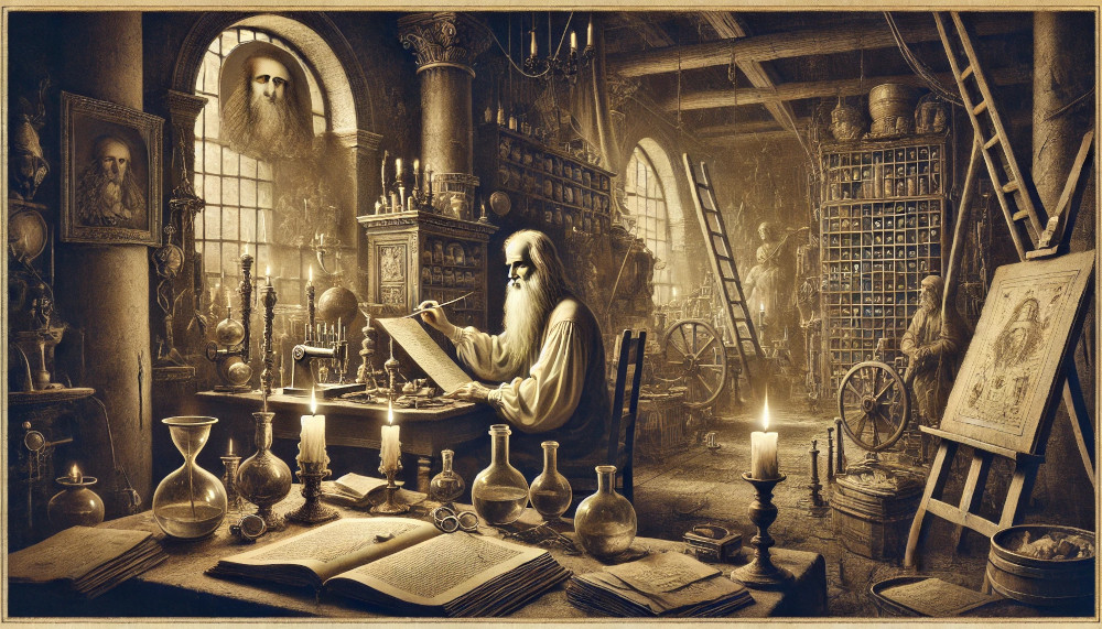 raimondo di sangro dans son laboratoire